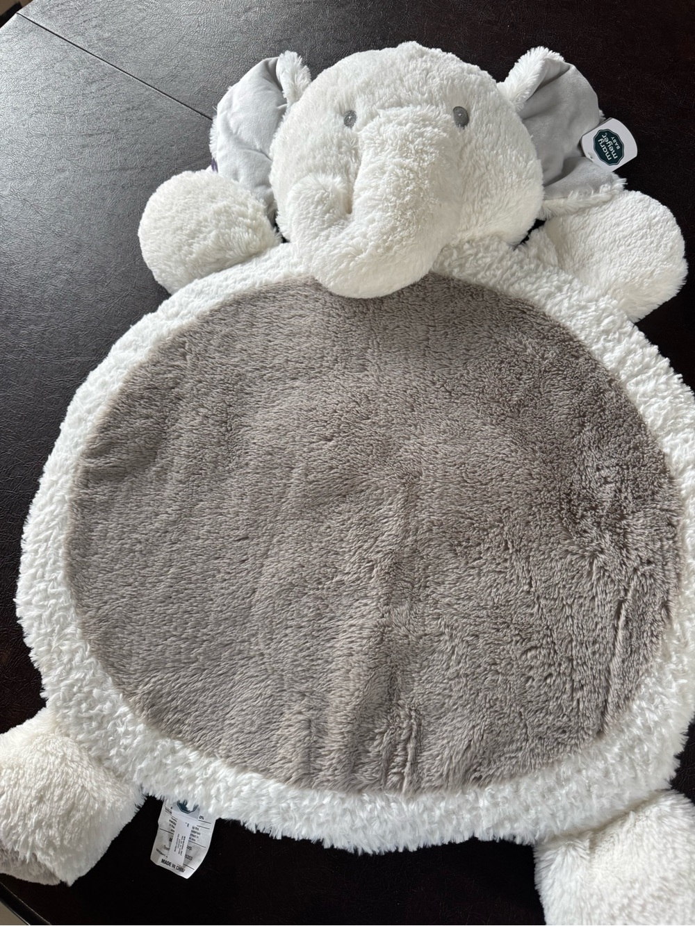 Mary Meyer Plush Gray & White Elephant Play Mat NEW
